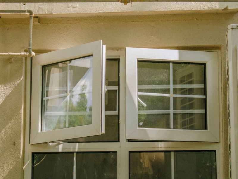 uPVC casement window with glazing bars viewed from outside